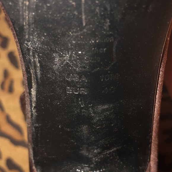 Nina New York  size 10 gold & brown sequin open toe ankle strap heel - Picture 9 of 12